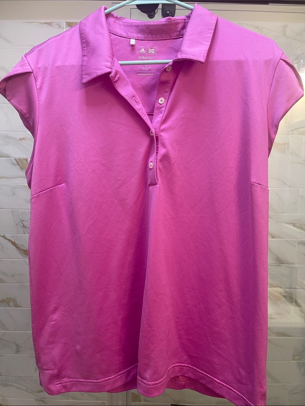 adidas Magenta Cap-Sleeve Polo Shirt